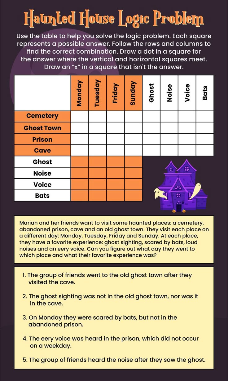 Halloween Logic Puzzles - 15 Free Pdf Printables | Printablee throughout Halloween Logic Puzzles Printable