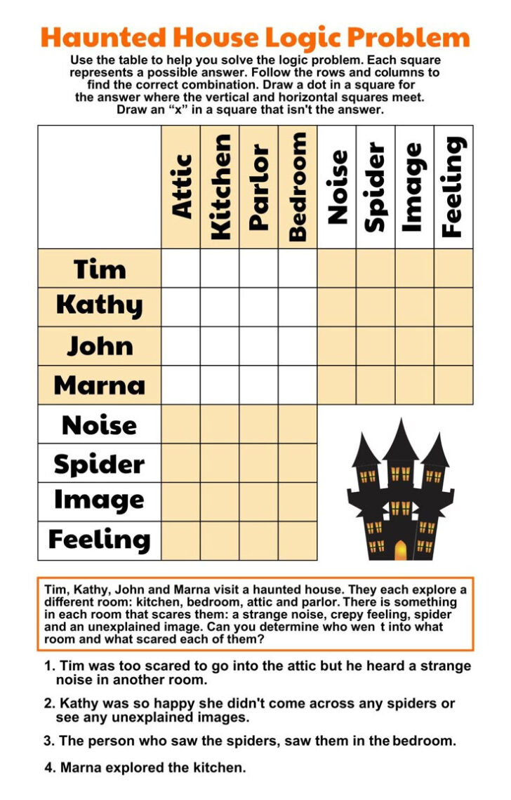 Logic Puzzles Printable with Answers Free