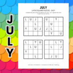 July Latin Square Puzzles (Free Pdf) In Easy Logic Grid Puzzles Printable