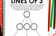 Lines Of 3 – Logic Puzzles For Kids Free Printable throughout Number Logic Puzzles Printable