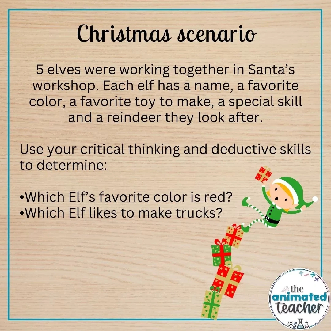 Logic Puzzle Printable Worksheets For Christmas with regard to Christmas Deductive Reasoning Puzzle