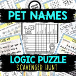 Logic Puzzle Scavenger Hunt Game For Kids   Party Game   Pet Names Throughout Baron Logic Printable Puzzles With Answers