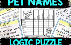 Logic Puzzle Scavenger Hunt Game For Kids – Party Game – Pet Names throughout Baron Logic Printable Puzzles With Answers
