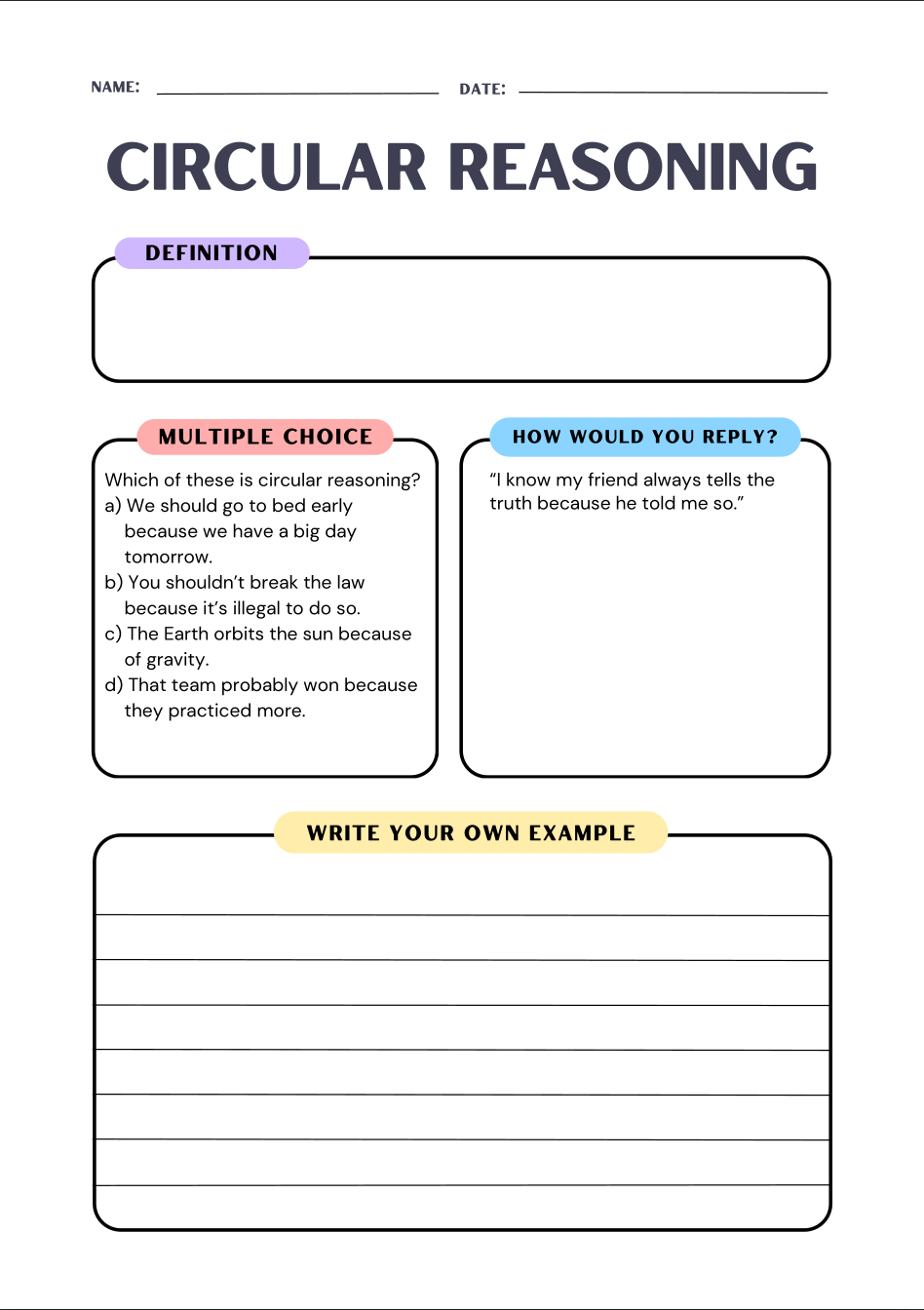 Logical Fallacies Worksheets And Lesson Plans - Critikid within Printable Logical Fallacies Worksheet