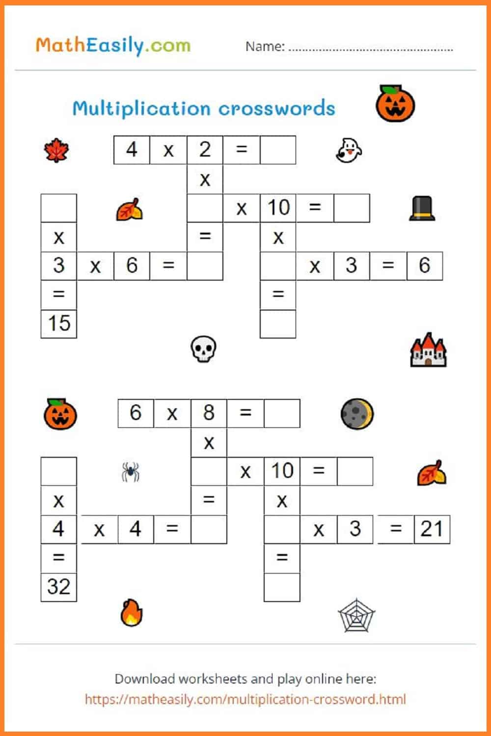 Math Halloween Puzzles Online + Pdf 🎃 with Free Printable Halloween Logic Puzzles
