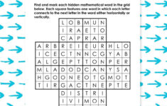 Mathematics Word Path Grid Puzzle | Math = Love inside Matrix Puzzles High School