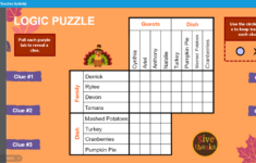 New Thanksgiving Lessons &amp; Templates throughout Thanksgiving Logic Puzzle Free Printable
