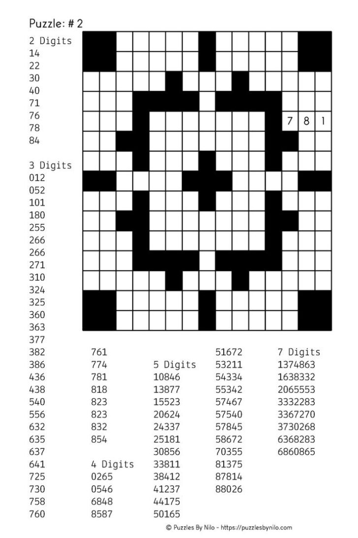 Nunber Fill in Puzzles