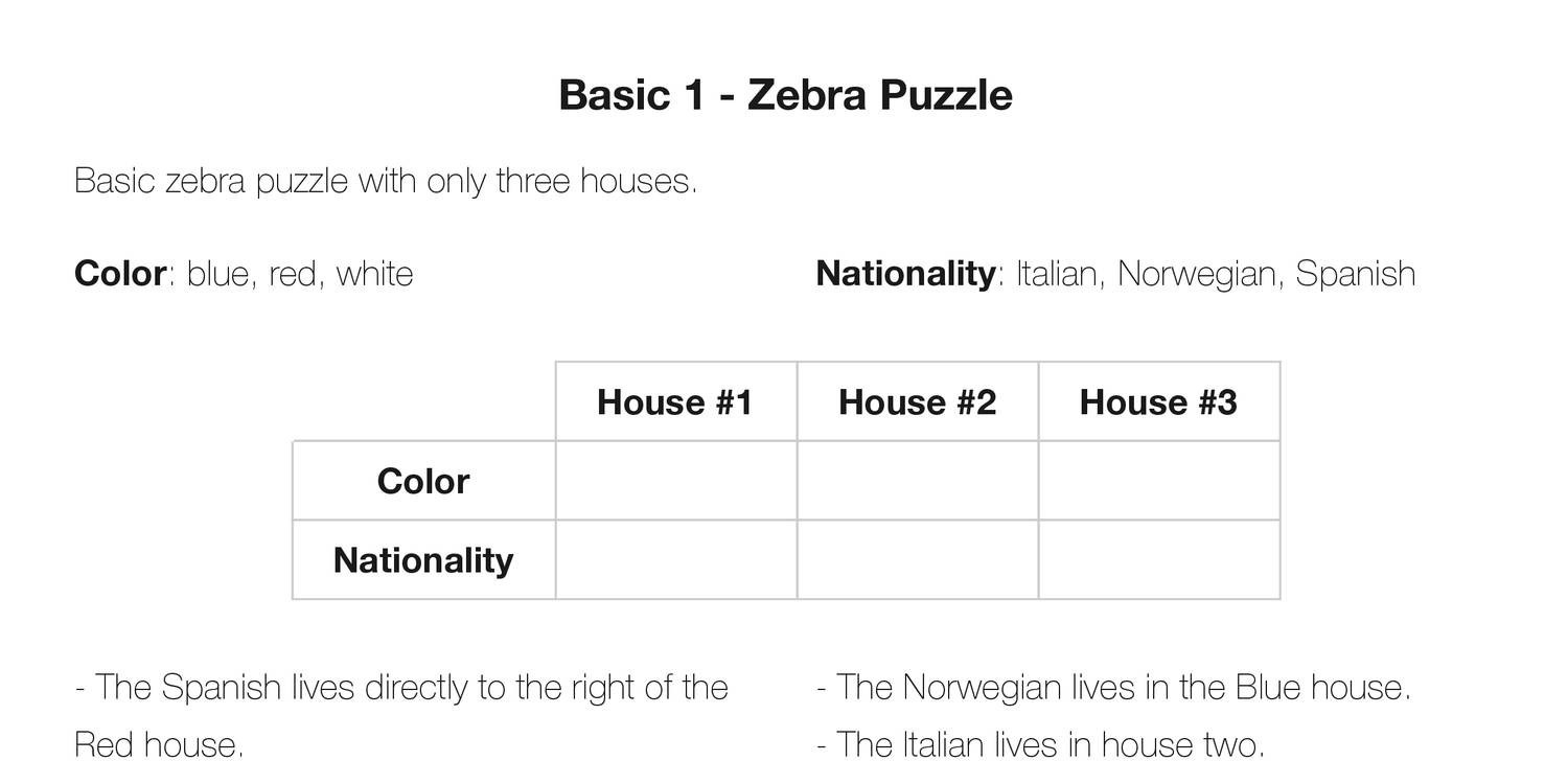 Printable Zebra Puzzles (Brainzilla).Pdf | Docdroid inside Zebra Logic Puzzles Printable