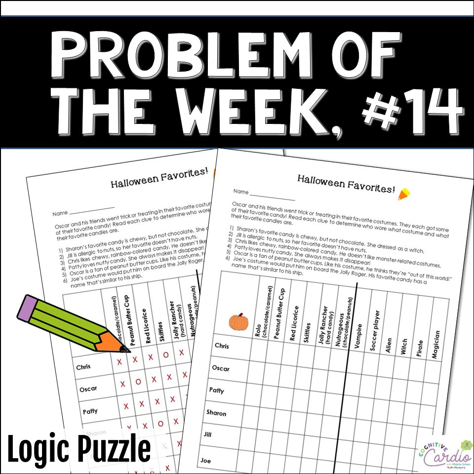 Problem Of The Week, #14 pertaining to Logic Puzzle Middle School