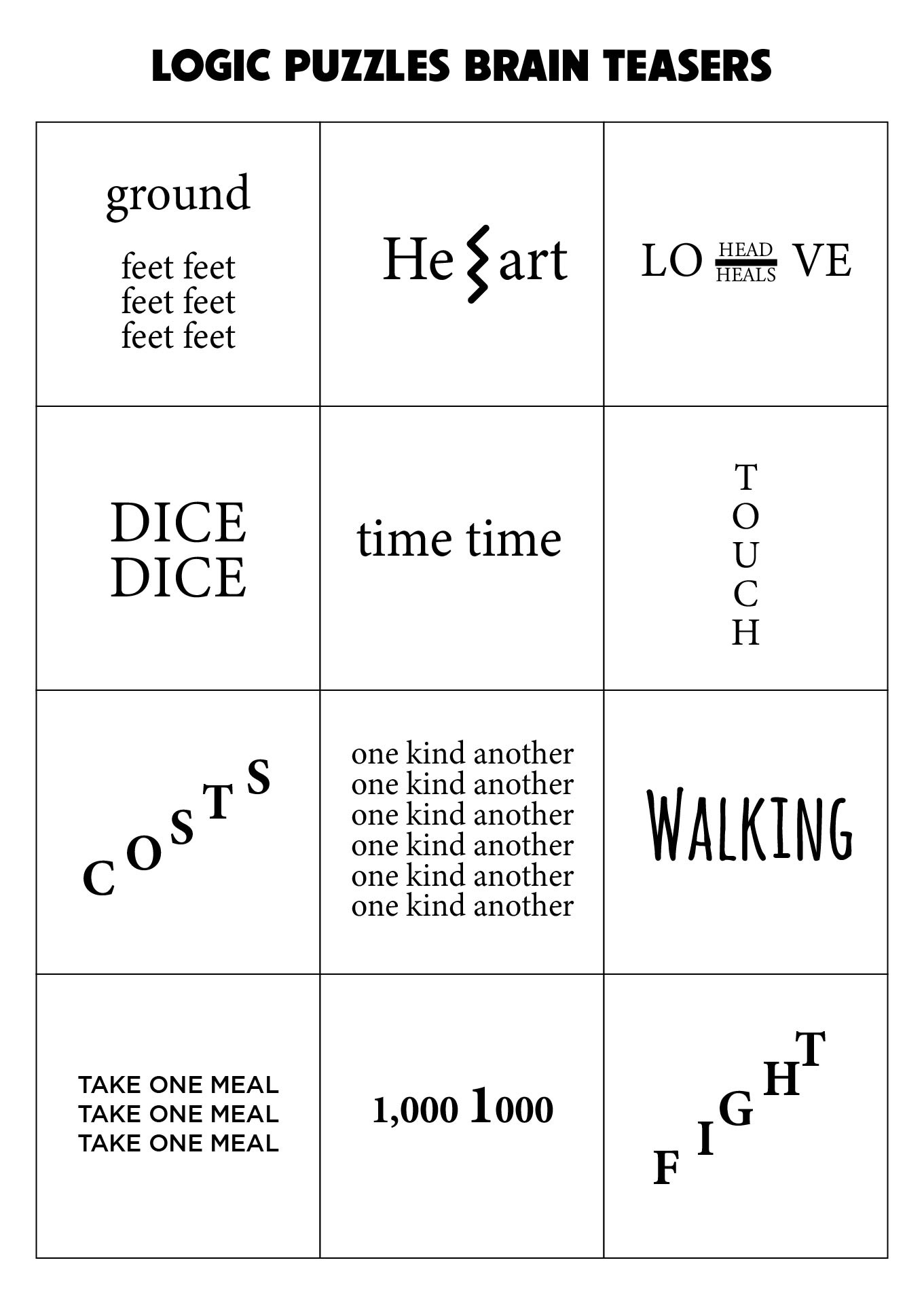 Puzzles Brain Teasers - 10 Free Pdf Printables | Printablee for Brain Teaser Logic Puzzles Printable