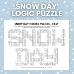 Snow Day Hidoku Logic Puzzles | Math = Love For Winter Logic Puzzles Printable Free