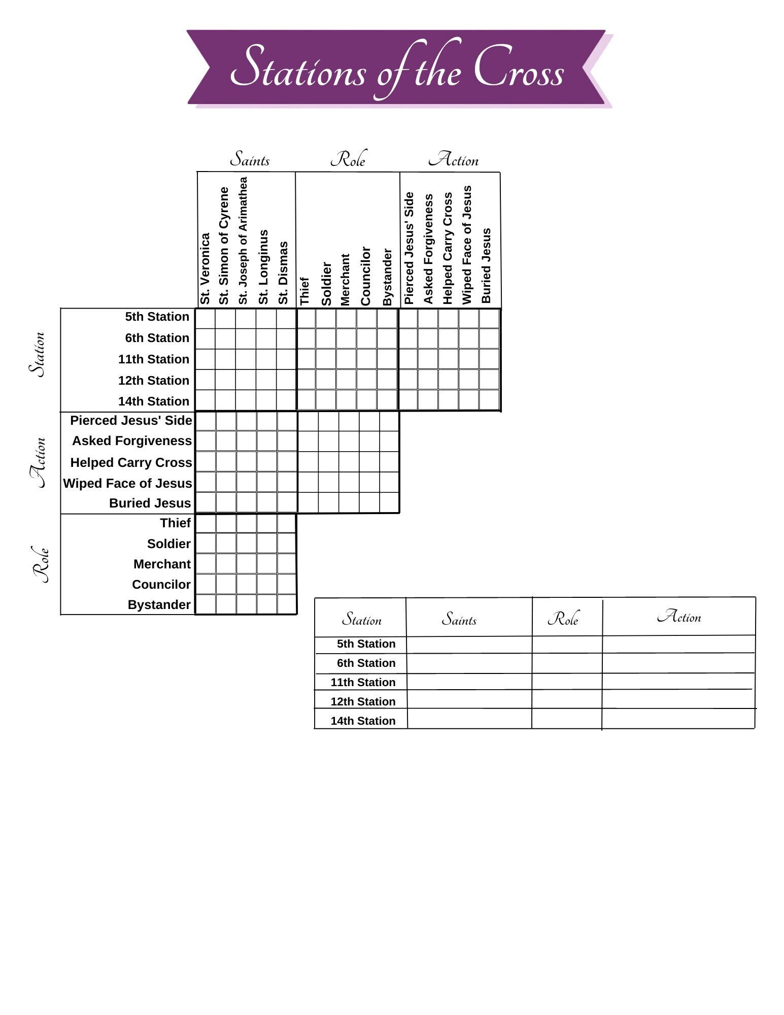 Stations Of The Cross Logic Puzzle, Printable Logic Puzzle Games intended for Cross Logic Puzzles Printable