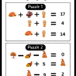 Thanksgiving Logic Puzzles, 10 Math Puzzles, Addition And With Thanksgiving Logic Puzzle Printable