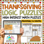 Thanksgiving Math Logic Puzzles Activities For Critical Thinking In Free Printable Thanksgiving Logic Puzzles