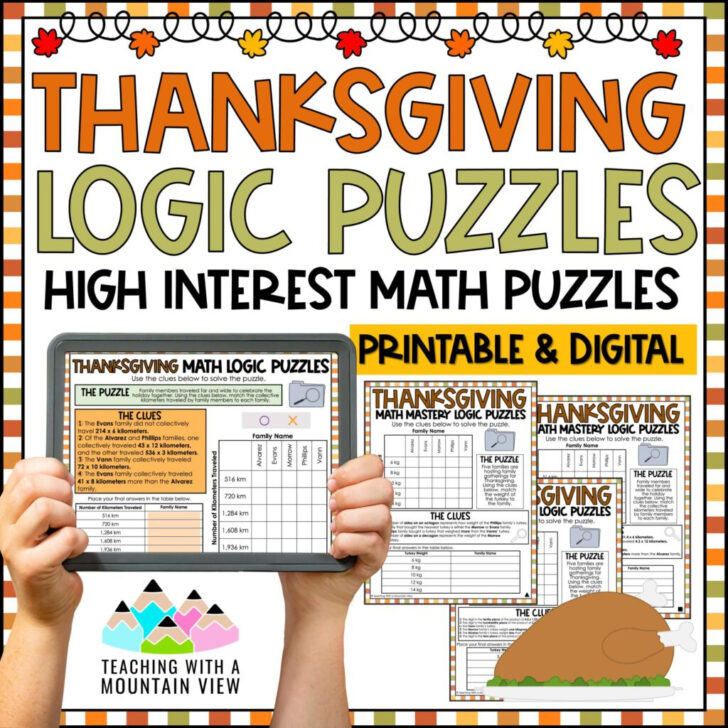Free Printable Thanksgiving Logic Puzzles