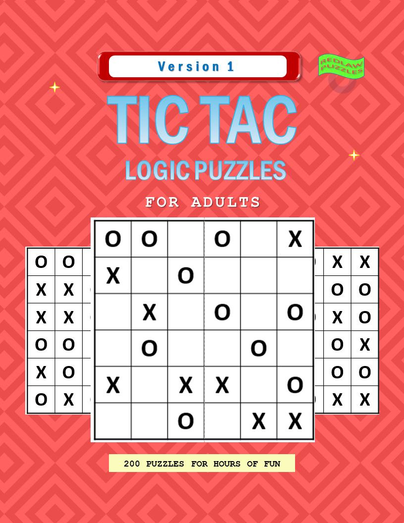 Tic Tac Logic Puzzle Bundle – 1000 Printable Puzzles (6X6 + 10X10 with Tic Tac Logic Printable
