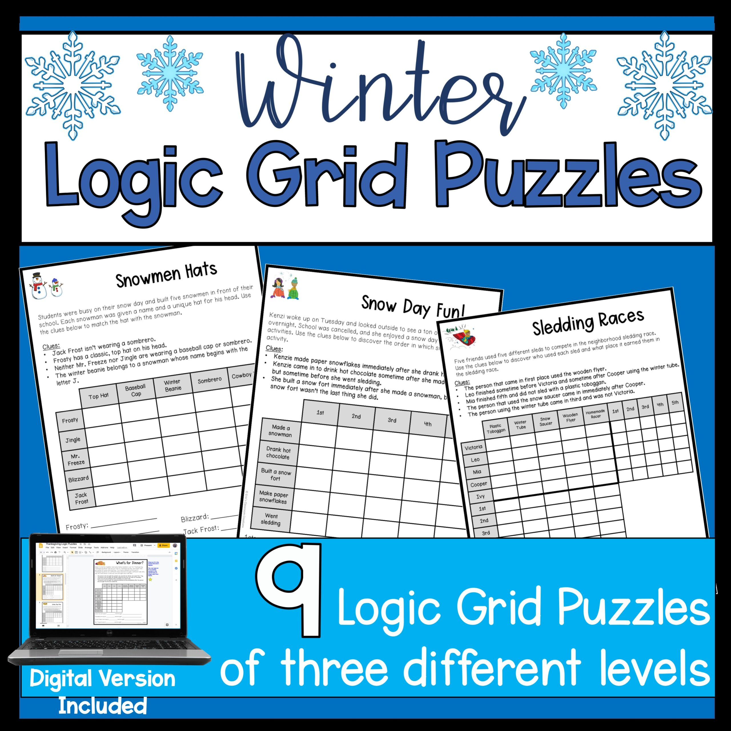 Winter Logic Puzzles | Madeteachers pertaining to Winter Logic Puzzles Printable